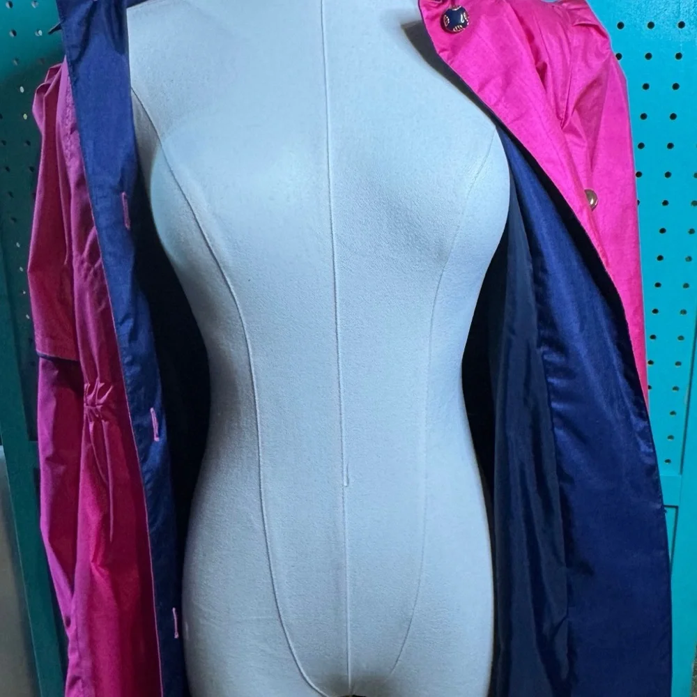 Rothschild Girls Pink Raincoat Size 14 Barbiecore Shiny Trench Coat Glam